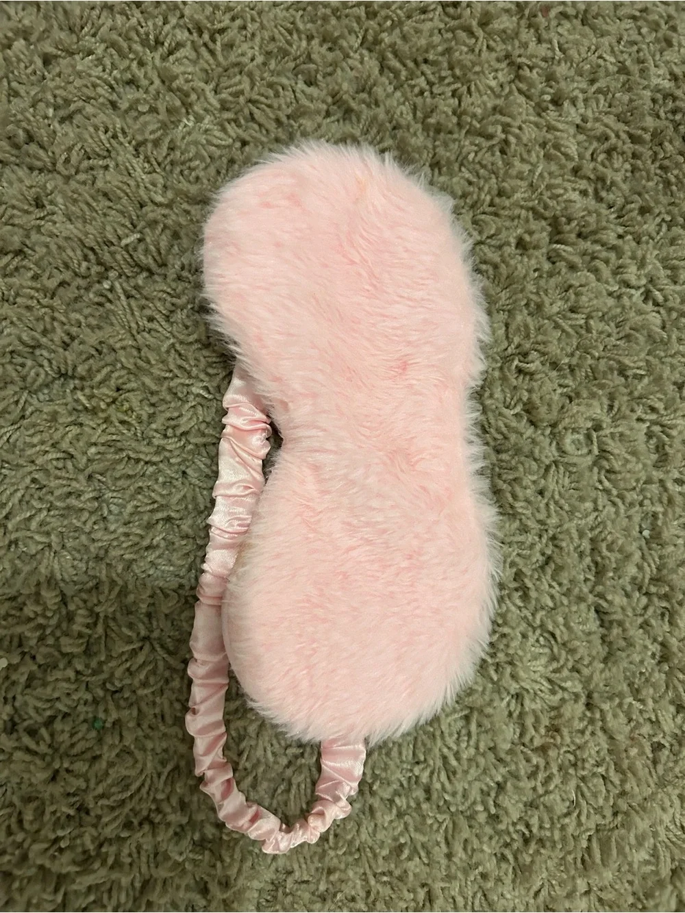 Pink Faux Fur Kids Sleep Mask with Elastic Band
